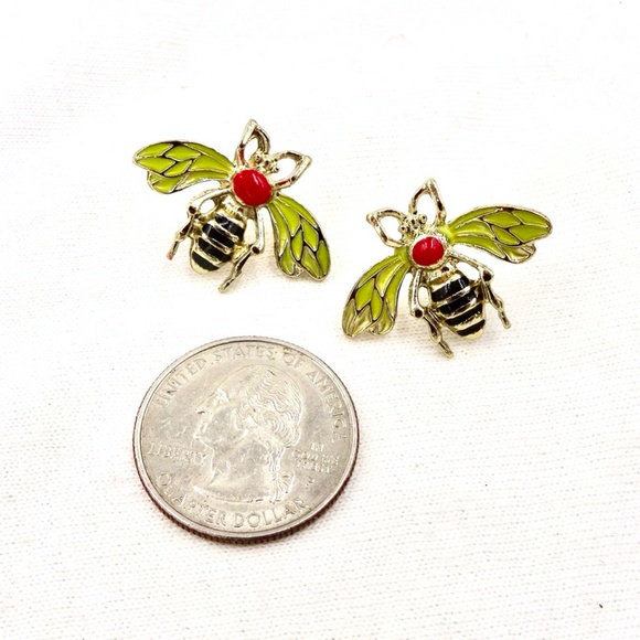 BETSEY JOHNSON EARRINGS FLY BEE BUG - Picture 6 of 9